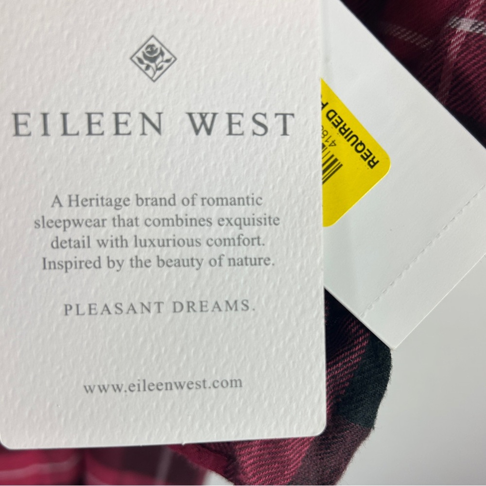 Eileen West womans in full swing nightgown new red pink plaid flannel Pjs dress - Picture 9 of 16